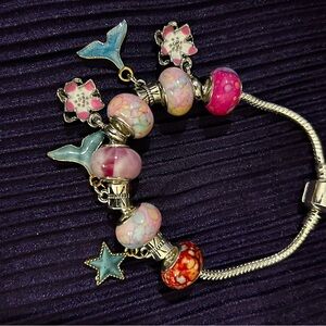 Colorful Charm Bracelet with Silver Accents